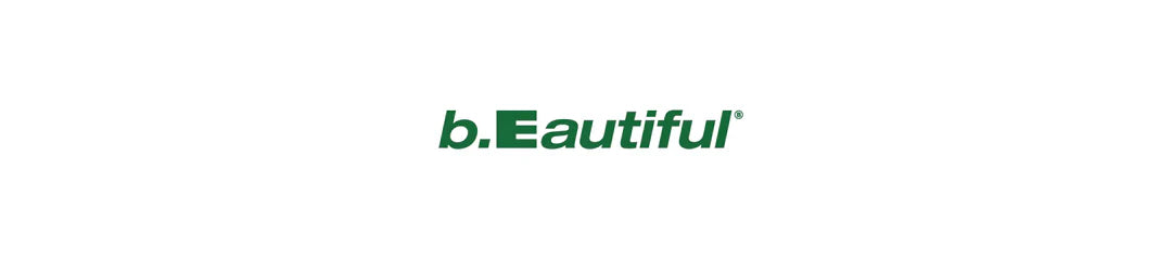B.eautiful logo in green text on a white background from the b.eautiful collection