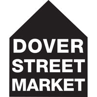 Black house-shaped logo featuring white dover street market text for the dover street market collection