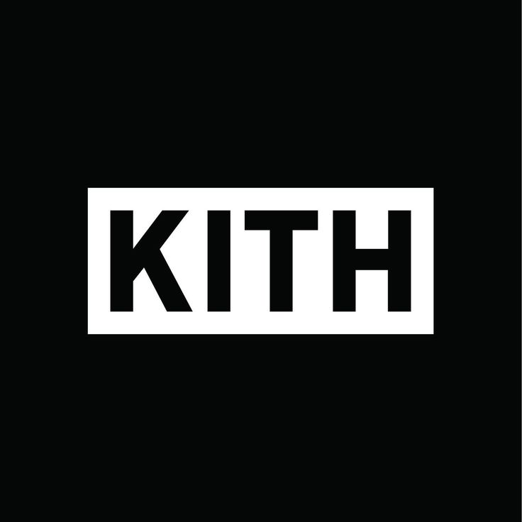 Black and white kith logo with bold sans-serif lettering inside a rectangular frame from the kith collection