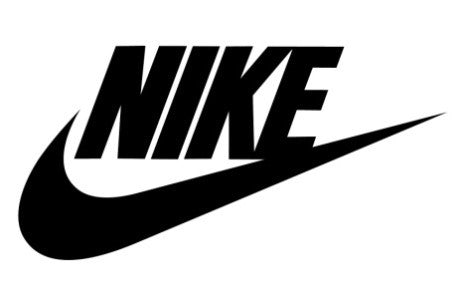 Black nike swoosh logo with bold stylized lettering in a nike collection design