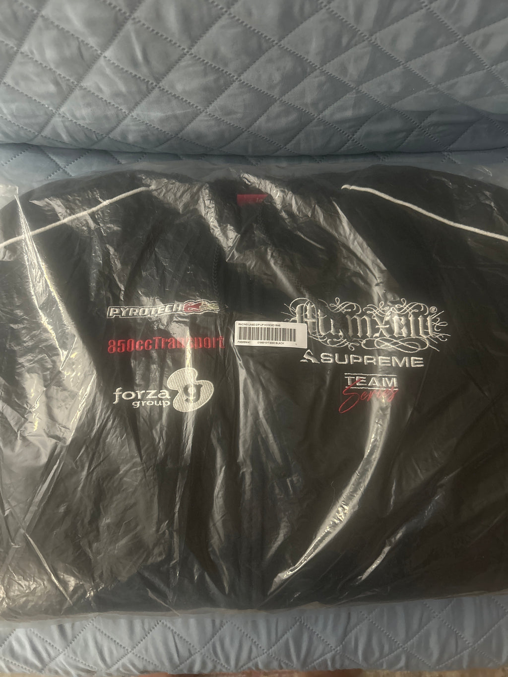 Supreme Racing LIned Zip-Up Hoodie Black Large