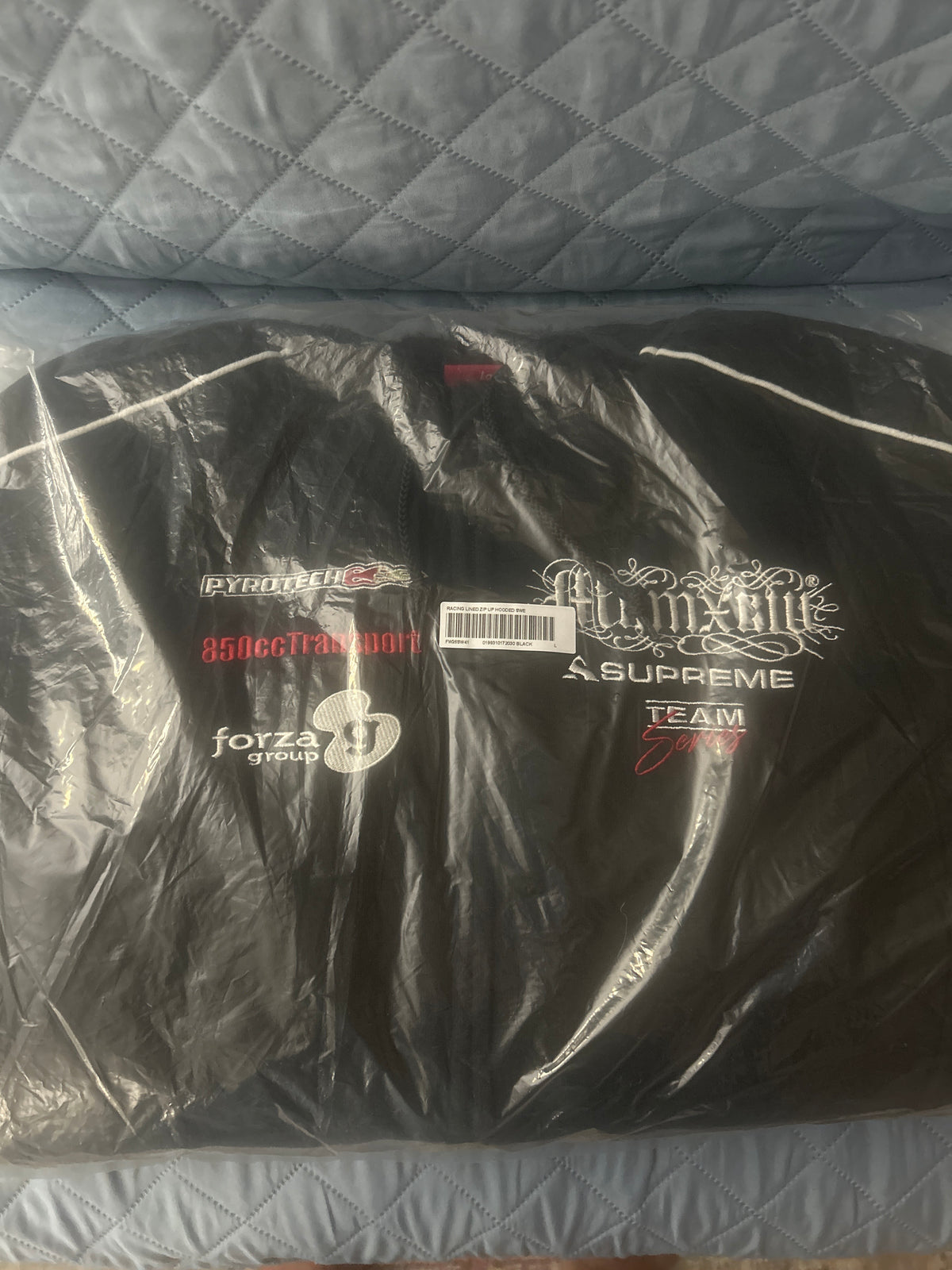 Supreme Racing LIned Zip-Up Hoodie Black Large