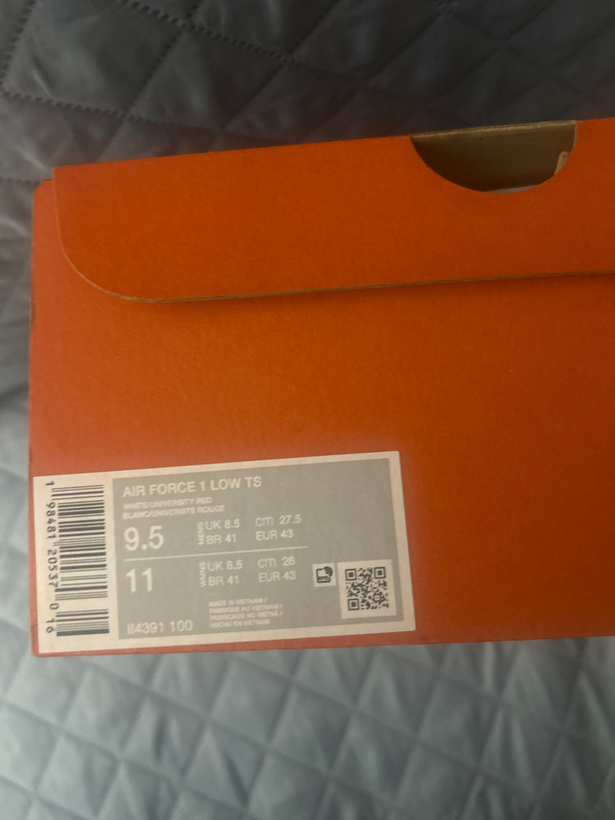Nike Air Force 1 Low x Terror Squad White University Red Size 9.5