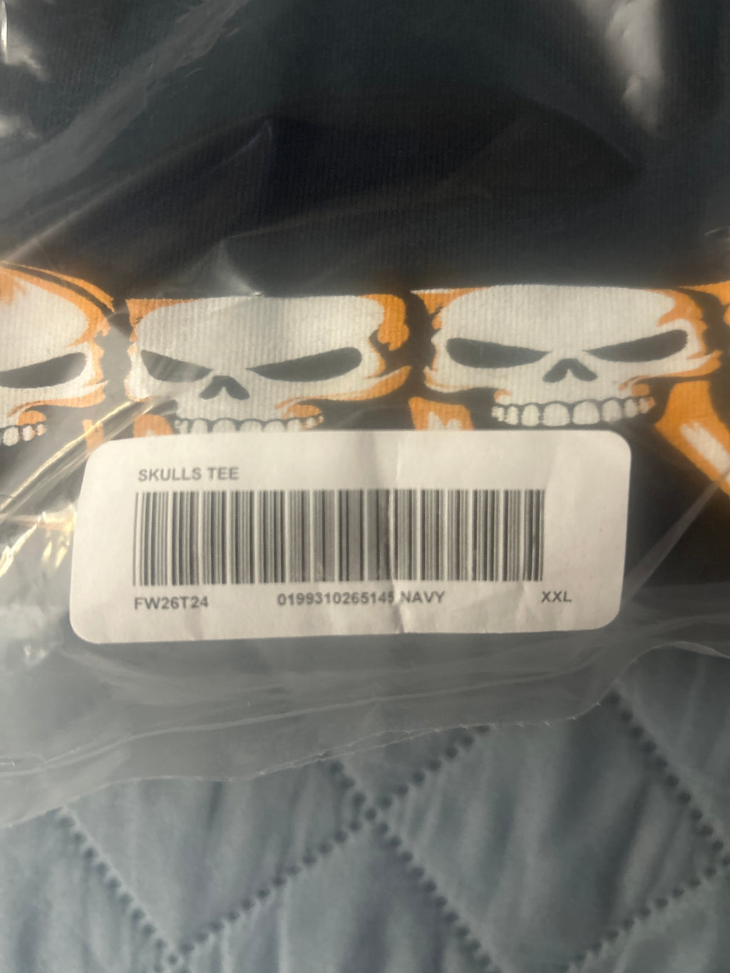 Supreme Skulls Spellout Tee Navy XXL
