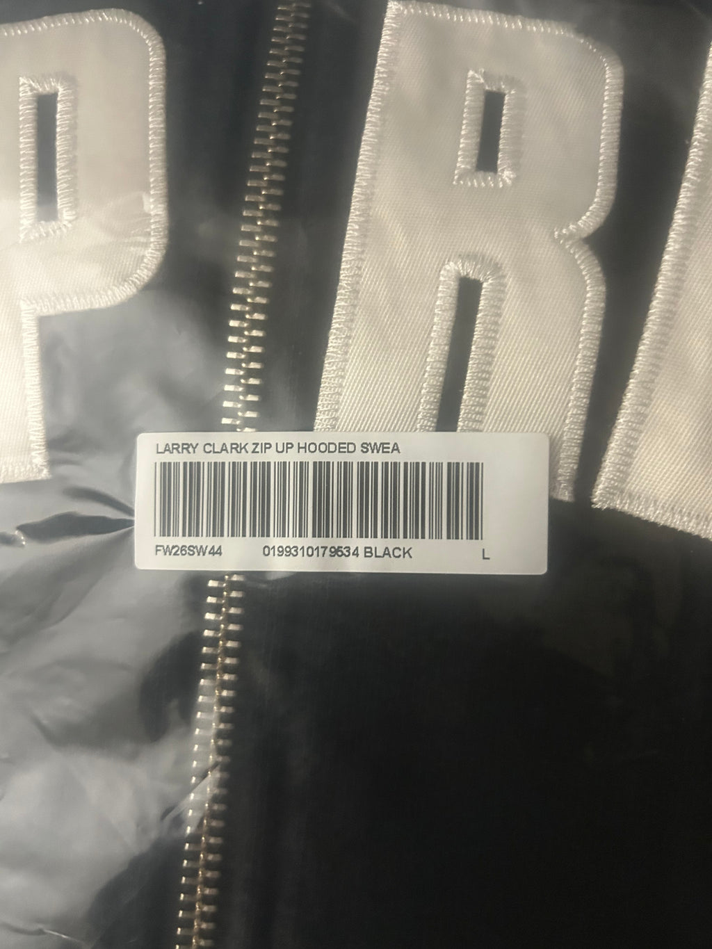 Supreme Larry Clark Zip-Up Hoodie Black Large