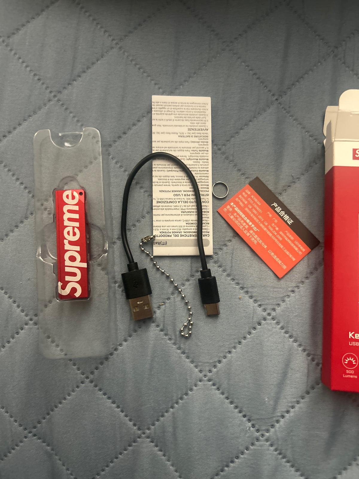Supreme Acebeam Flashlight Keychain Red