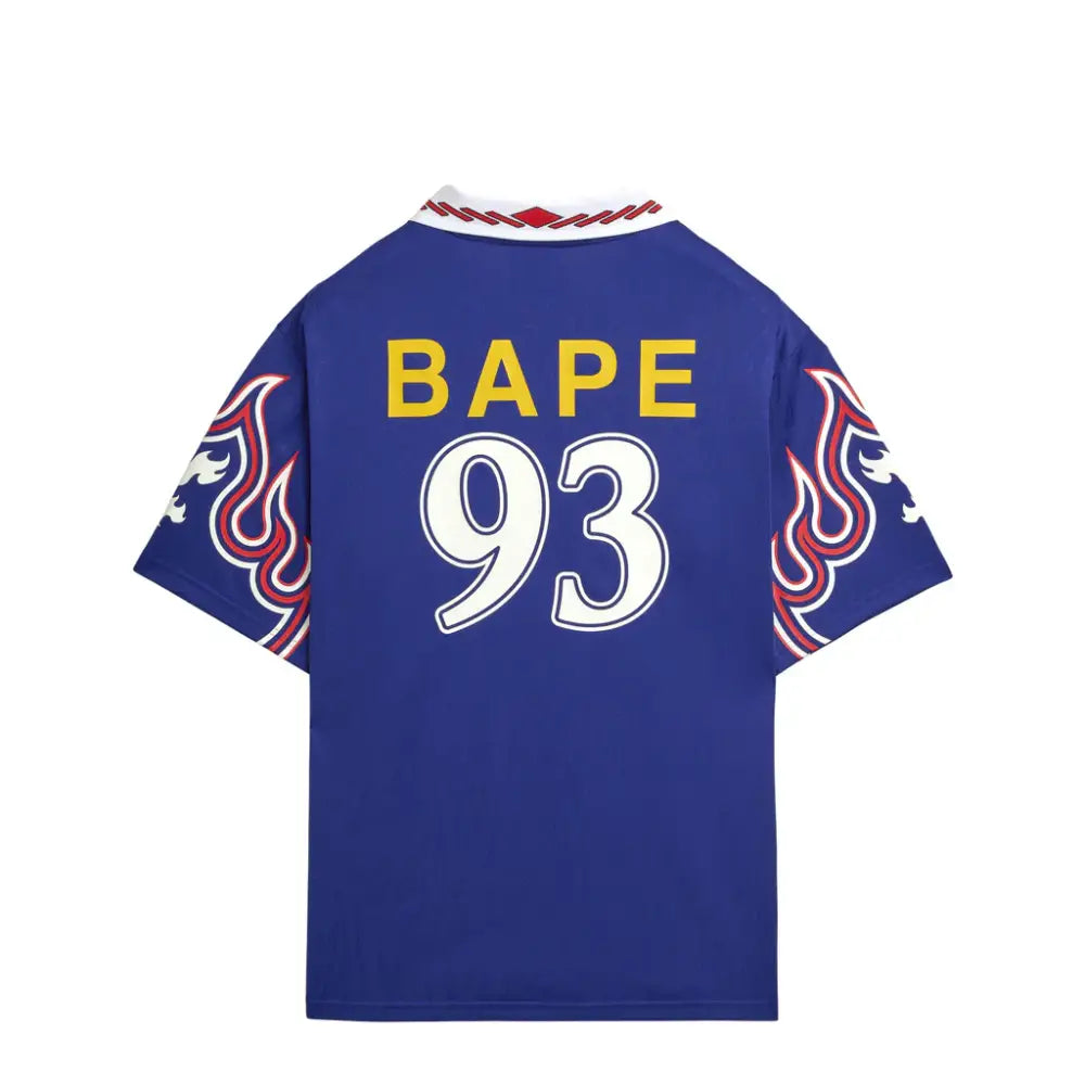 Adidas x BAPE Flame Jersey Short Sleeve Polo Blue - Jerseys