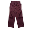Maroon adidas x thug club teamgeist sweat pants with white side stripes and embroidered logo on thigh