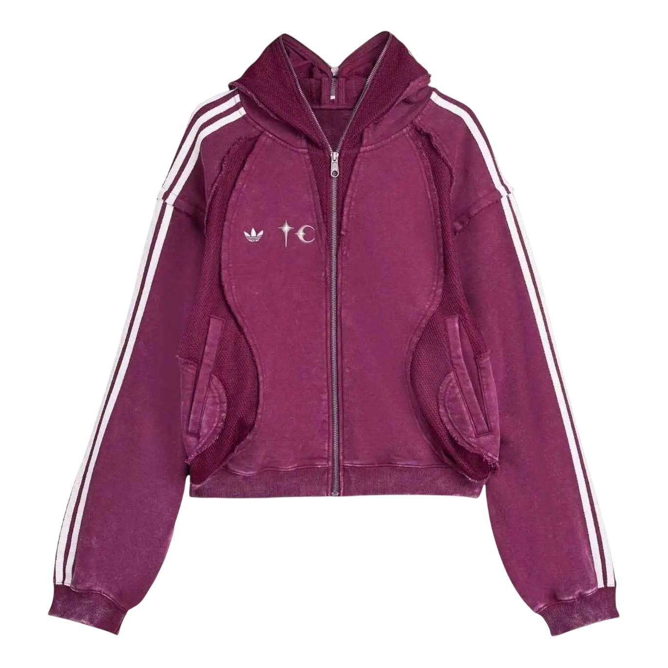 Adidas x Thug Club Teamgeist Zip Up Hoodie Maroon