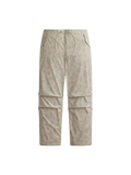 Beige alpha industries lightweight parachute cargo pants with subtle limestone frogskin camo and adjustable drawstring waist