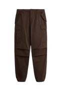 Alpha industries m-65 chocolate brown cargo pants with multiple pockets and a relaxed fit in durable material