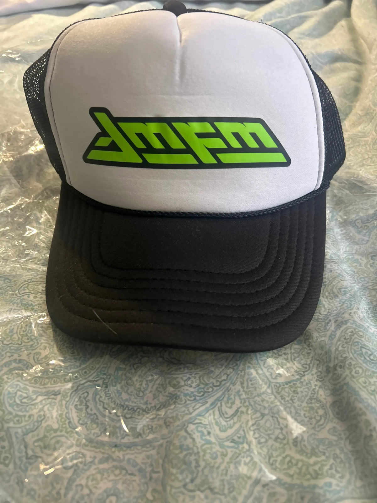 AMFM Snapback Trucker Hat Black White Green