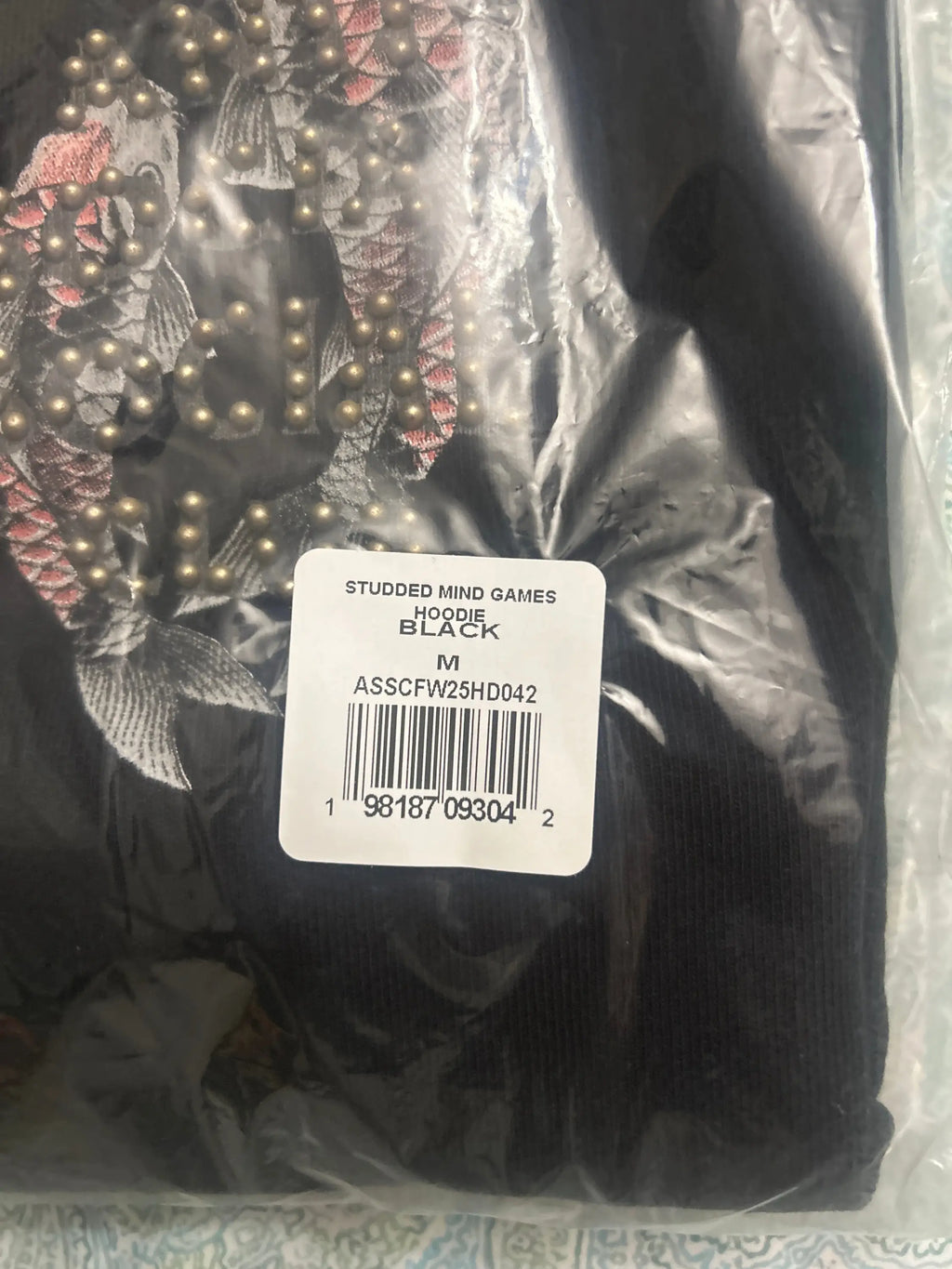 Anti Social Social Club Studded Mind Games Hoodie Black Medium
