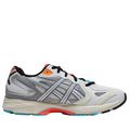 Asics Gel-K1011 white pure silver running shoe with white gray upper and orange black blue accents for running