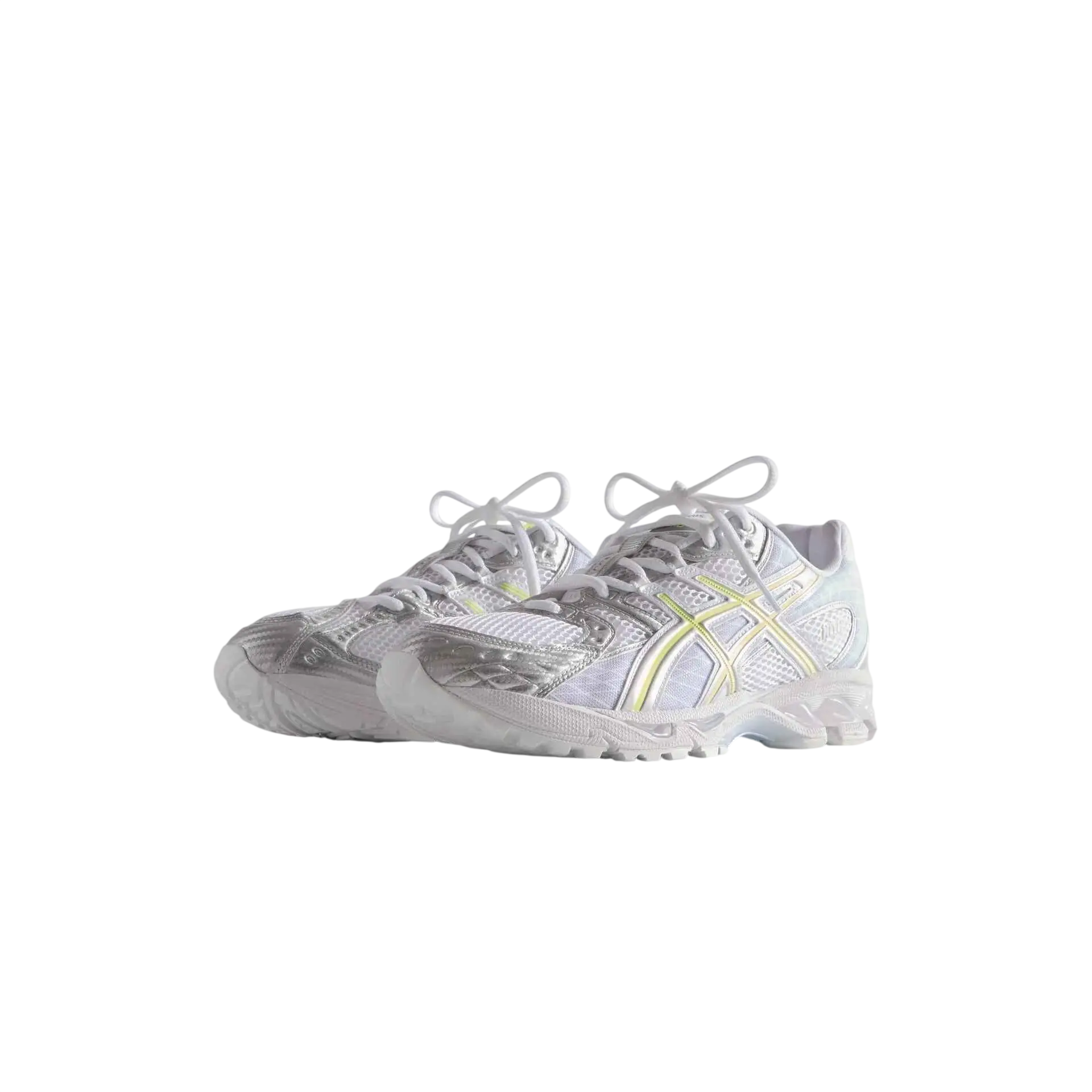 Asics x Kith Gel Nimbus 10.1 white pure silver running shoe with neon yellow accents for performance running