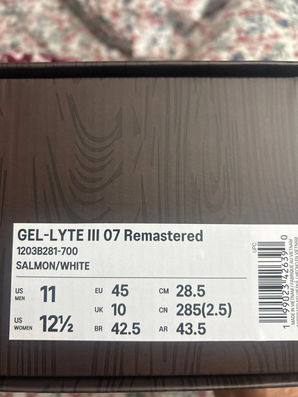 ASICS x Ronnie Fieg Gel-Lyte III Remastered Salmon Toe Size 11