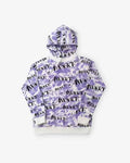 Awake NY All Over Print Purple/White Pullover Hoodie - M