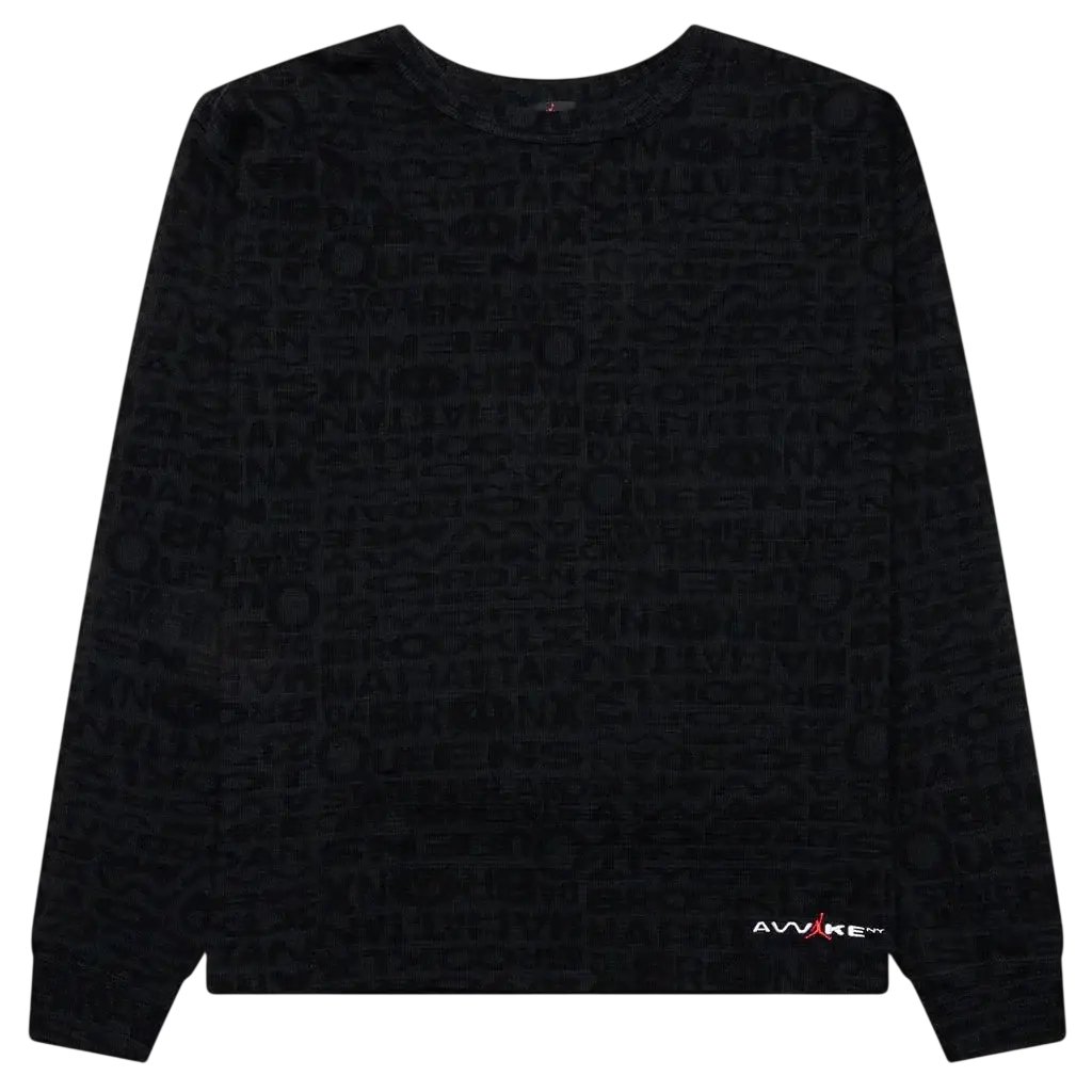 Awake NY Jordan Thermal Long Sleeve Tee Black - L