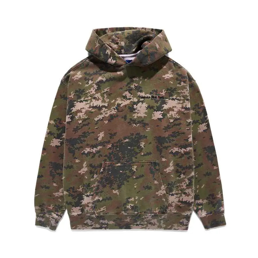 Awake NY Serif Logo Embroidered Pullover Hoodie Camo - M