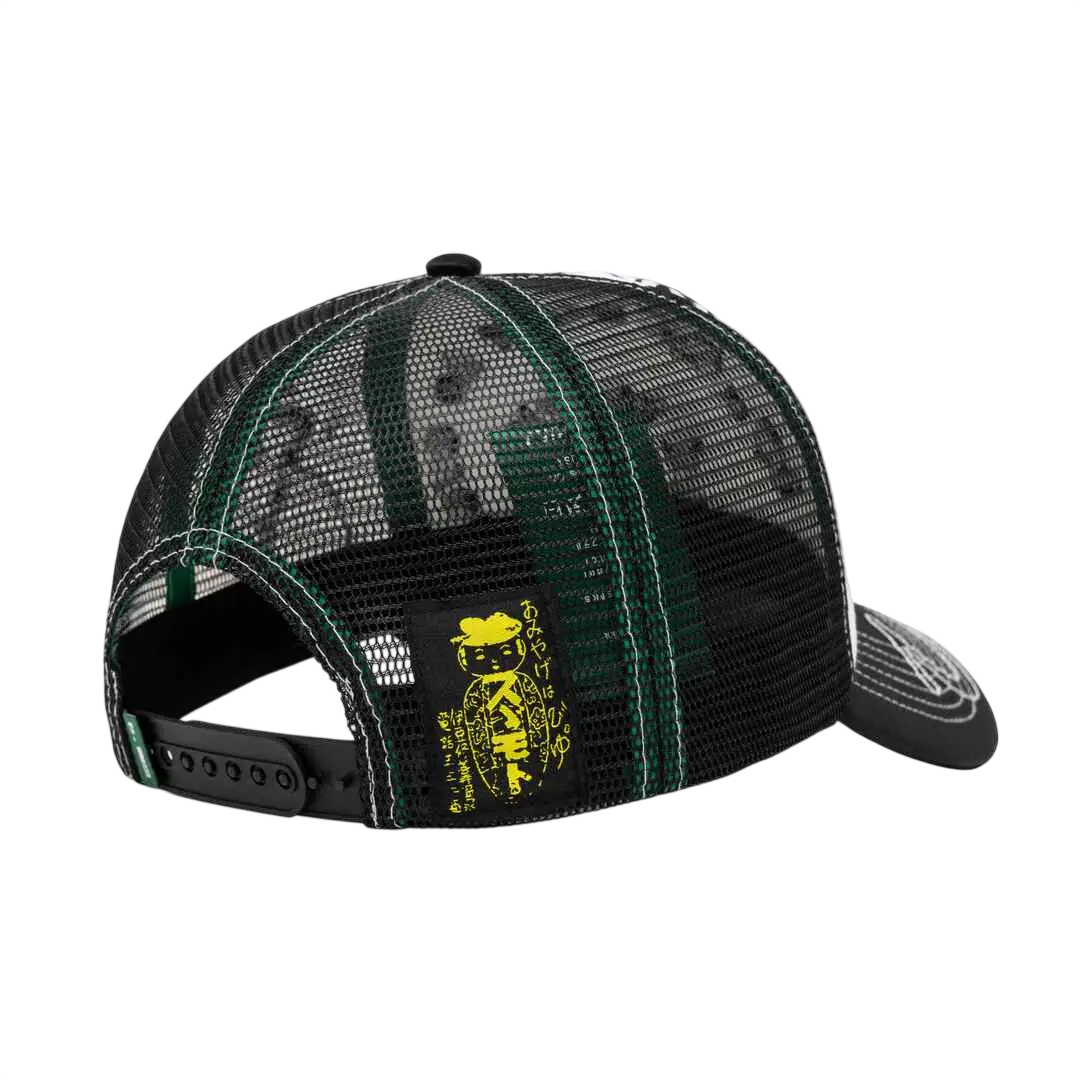 b.Eautiful b.i Foam Trucker Hat Black Satin/Ants