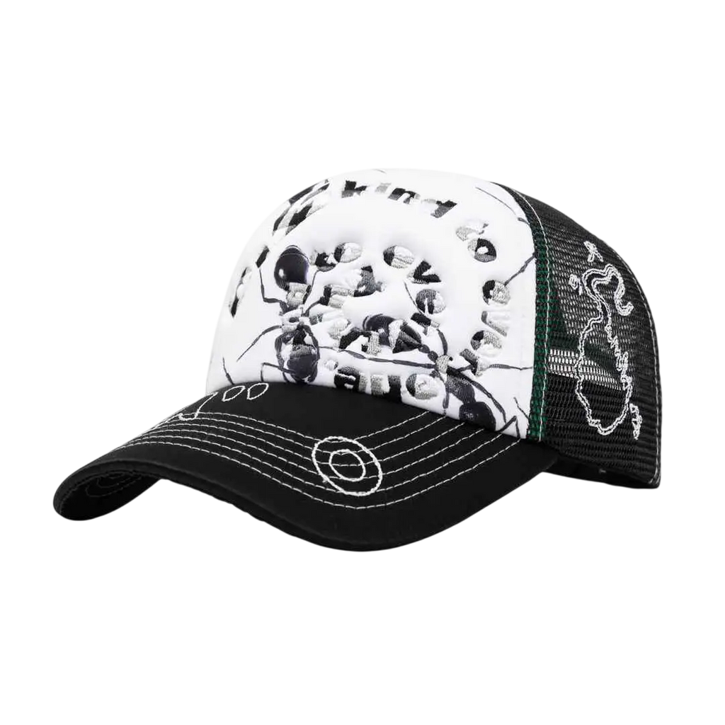 b.Eautiful b.i Foam Trucker Hat Black Satin/Ants