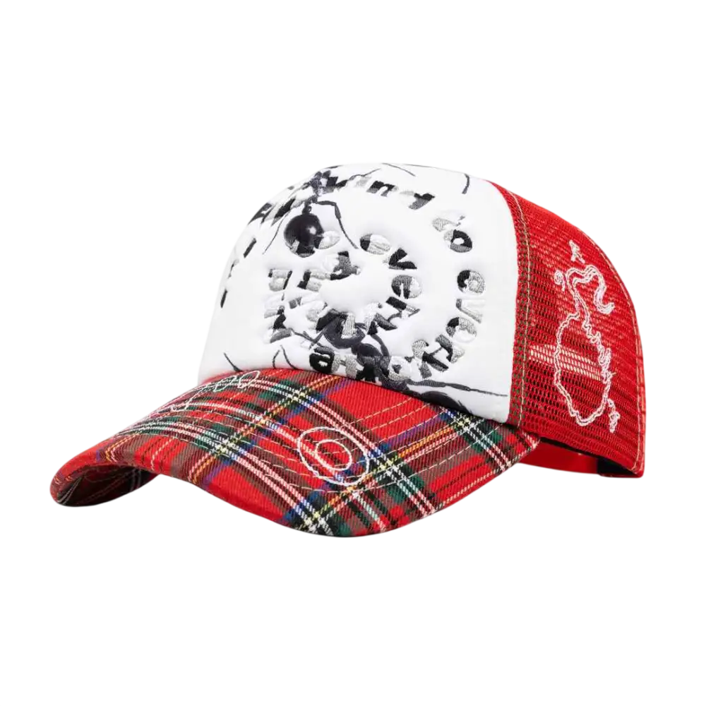 b.Eautiful b.i Foam Trucker Hat Red Plaid/Ants