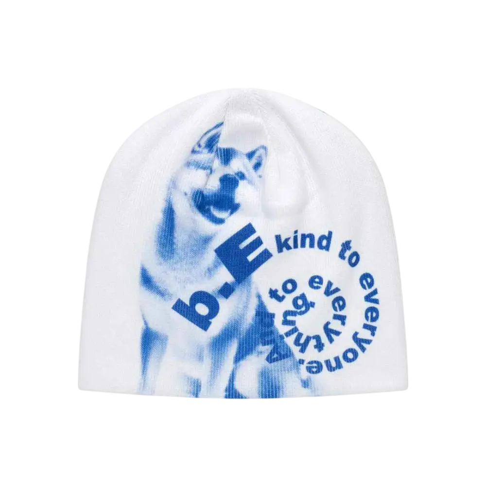b.Eautiful Shiba Beanie White/Blue