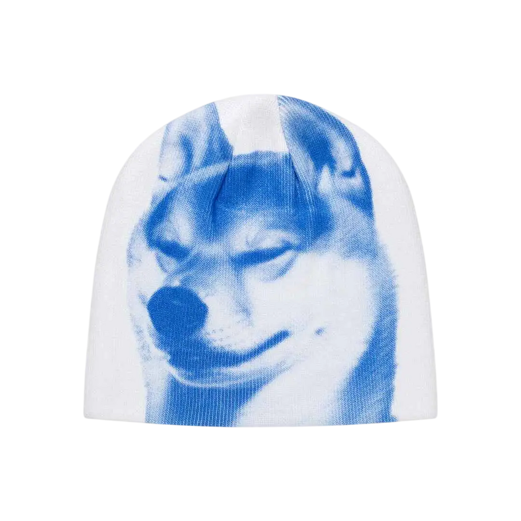 b.Eautiful Shiba Beanie White/Blue