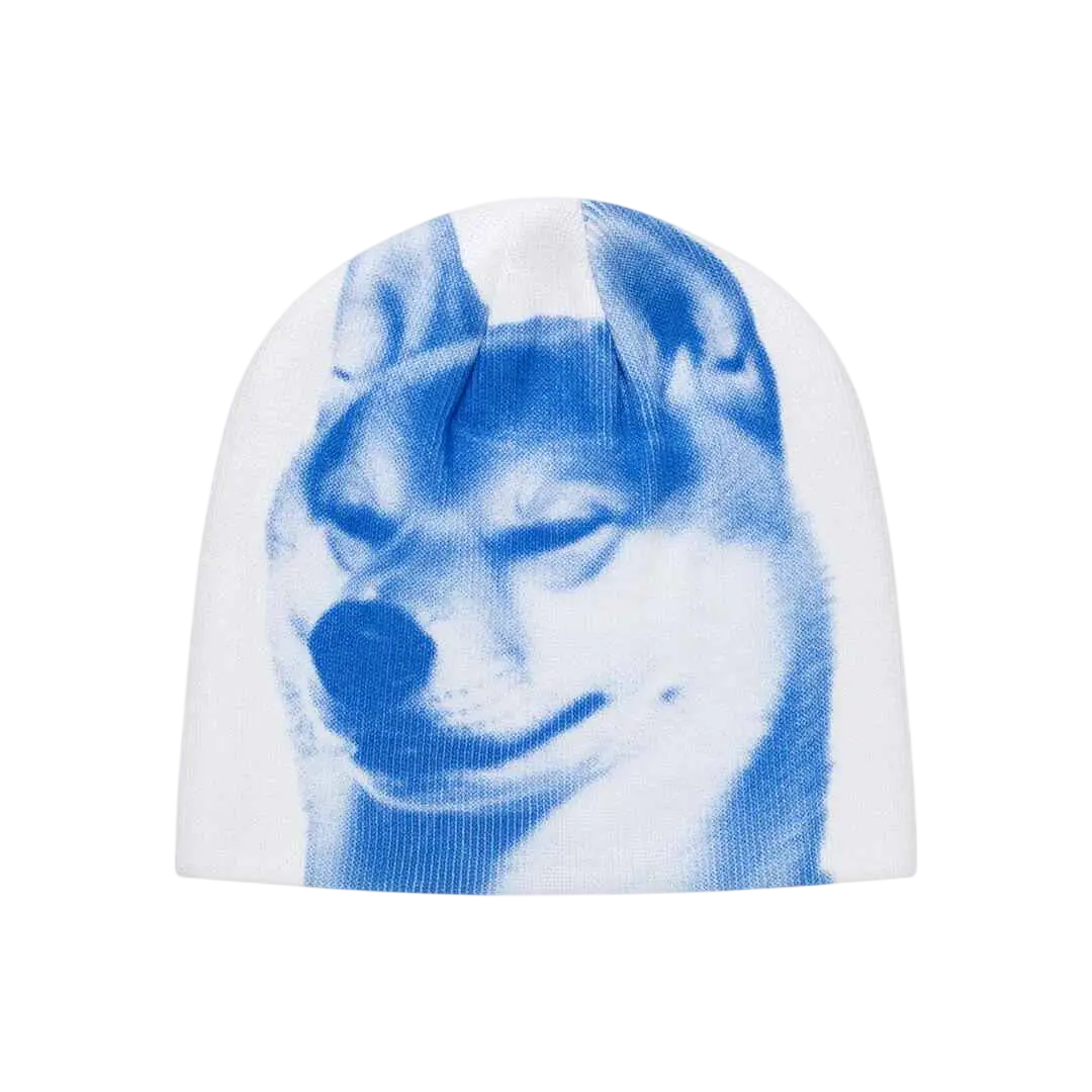b.Eautiful Shiba Beanie White/Blue