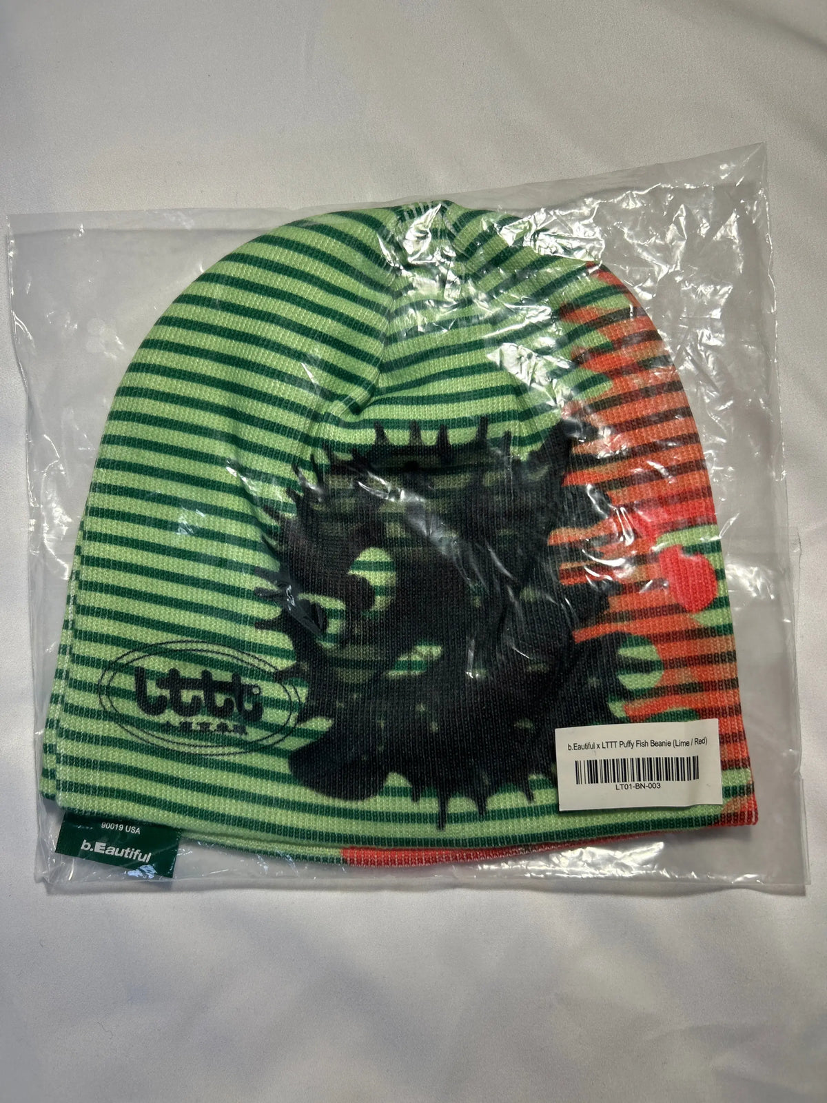 b.Eautiful x Little Tokyo Table Tennis Puffy Fish Beanie Red/Lime