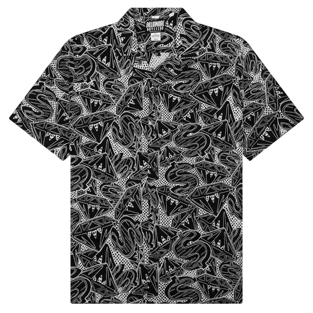Billionaire Boys Club Dollars and Diamonds Woven Short Sleeve Button Up Black - L