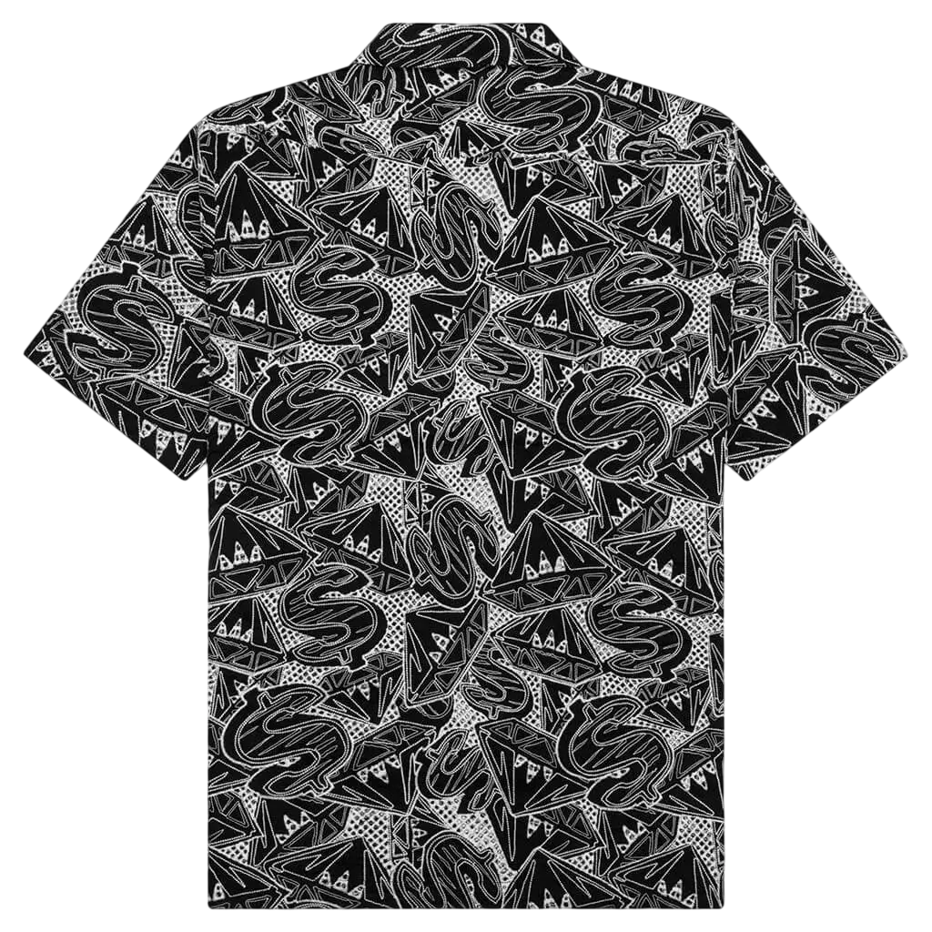 Billionaire Boys Club Dollars and Diamonds Woven Short Sleeve Button Up Black - L