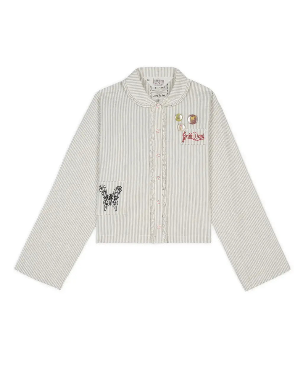 Brain Dead Bad Apple Button Up Shirt Natural - Shirts