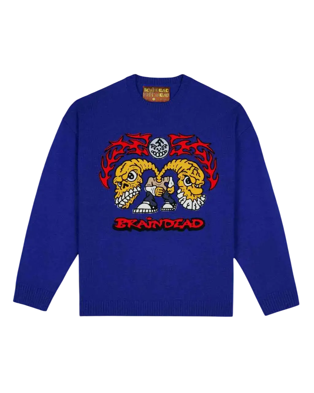 Brain Dead Bonecrusher Sweater Navy - Large