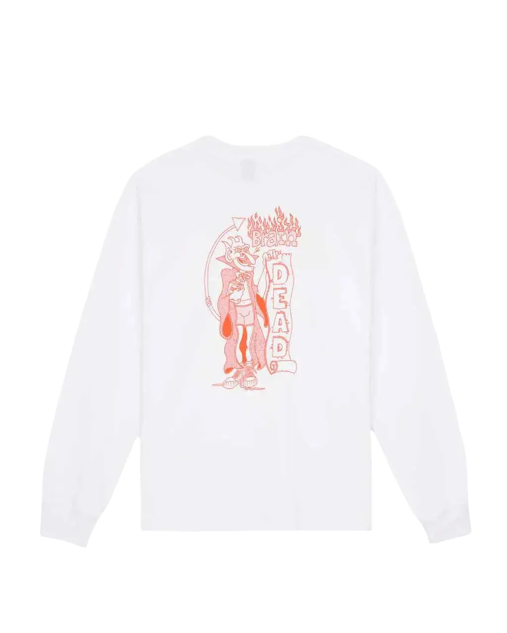 Brain Dead Judgement Long Sleeve Tee White - XL