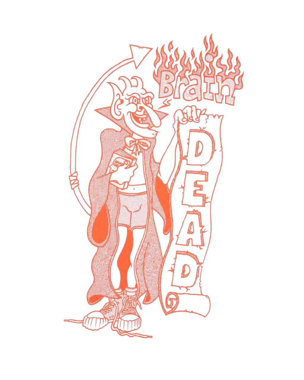 Brain Dead Judgement Long Sleeve Tee White - XL