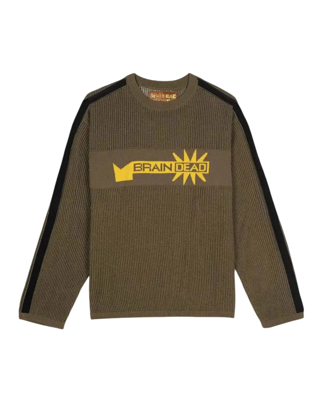 Brain Dead Long Sleeve Mesh Sweater Brown/Green - M