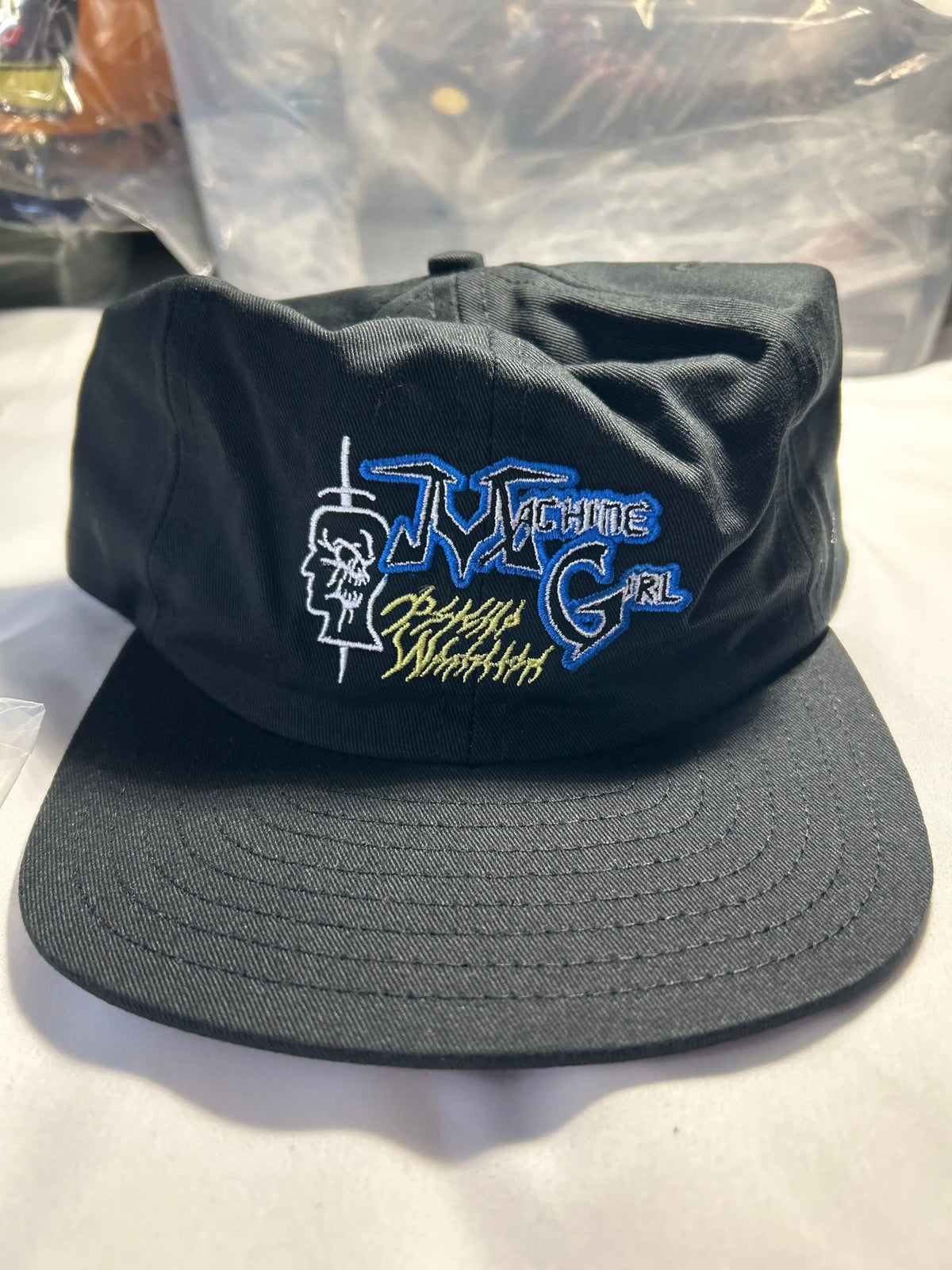 Brain Dead x Machine Girl 6 Panel Strapback Black