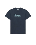 Dark gray short-sleeved Capsule Nagakin t-shirt with white capsule logo and graphic printed on the chest