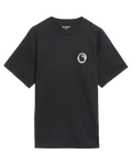 Carhartt WIP linked charms black t-shirt with white circular logo on left chest made of comfortable cotton