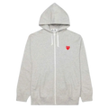 CDG Play Gray Zip Up Hoodie - M