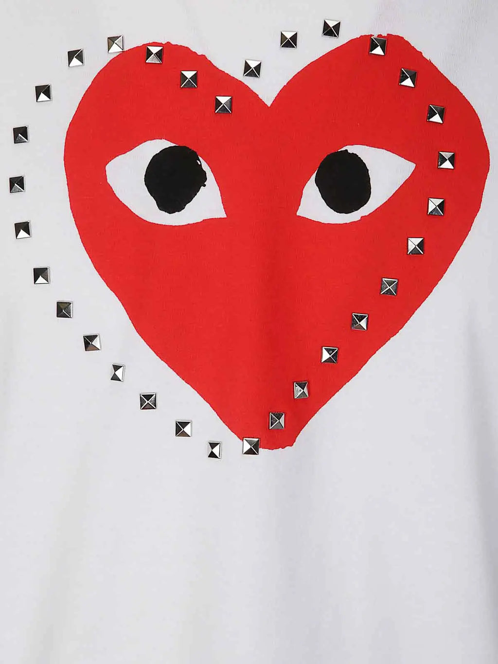 CDG Play Logo Stud Tee White - L - T-Shirts