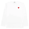CDG Play Long Sleeve Tee White Large Red Heart - L