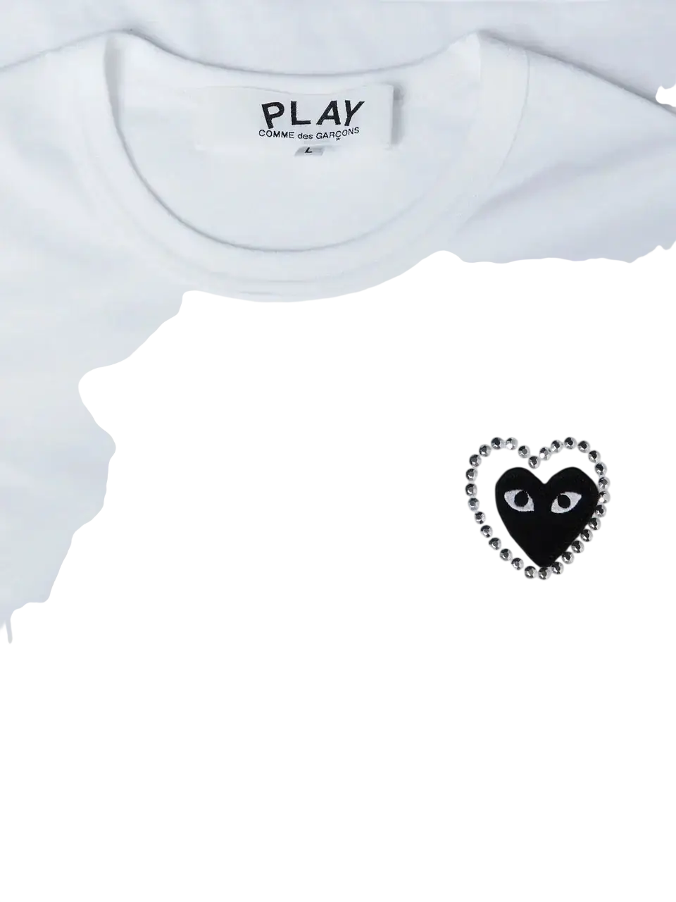 CDG Play Metal Stone Silver White and Black - XL
