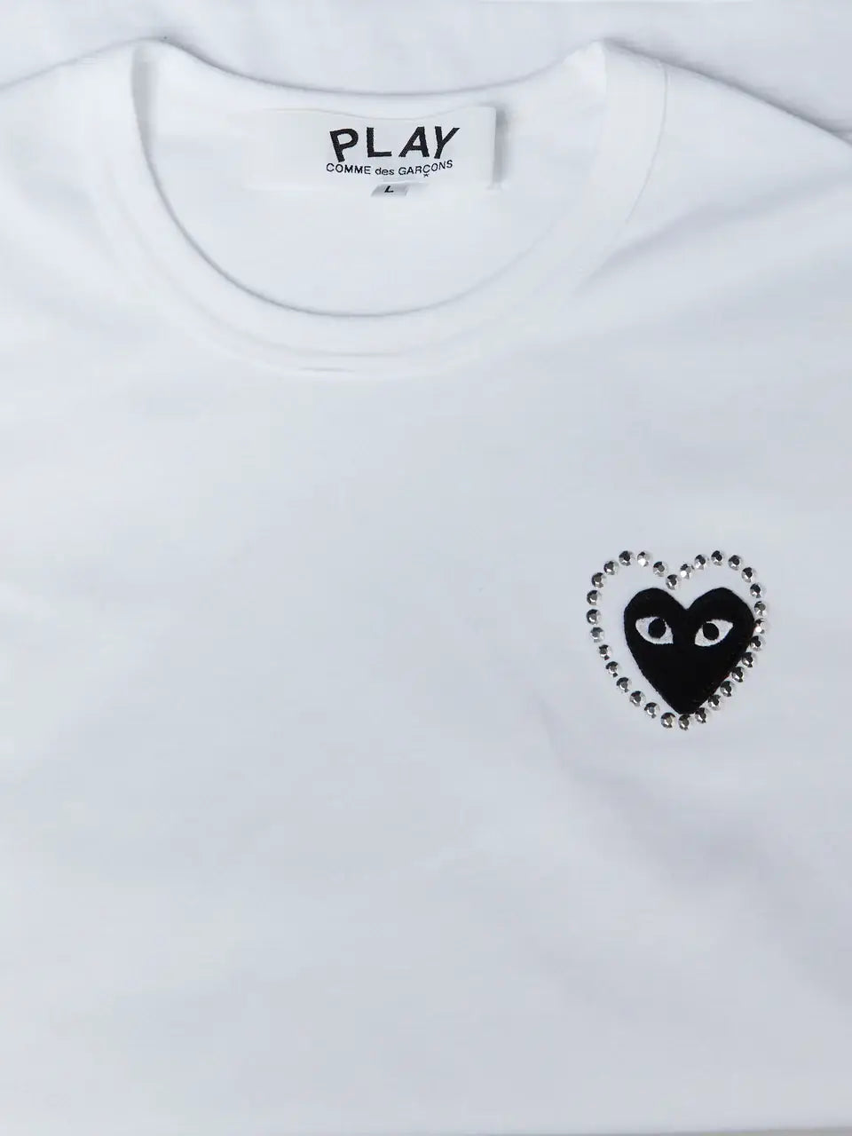 CDG Play Metal Stone Silver White and Black X-Large