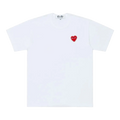 CDG Play Metal Stone Tee White Red Heart