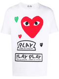CDG Play Multi Heart Logo White - S