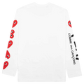 CDG Play Multi Red Hearts White Long Sleeve - XL