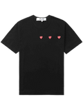 CDG Play Triple Red Hearts Black Tee - 2XL