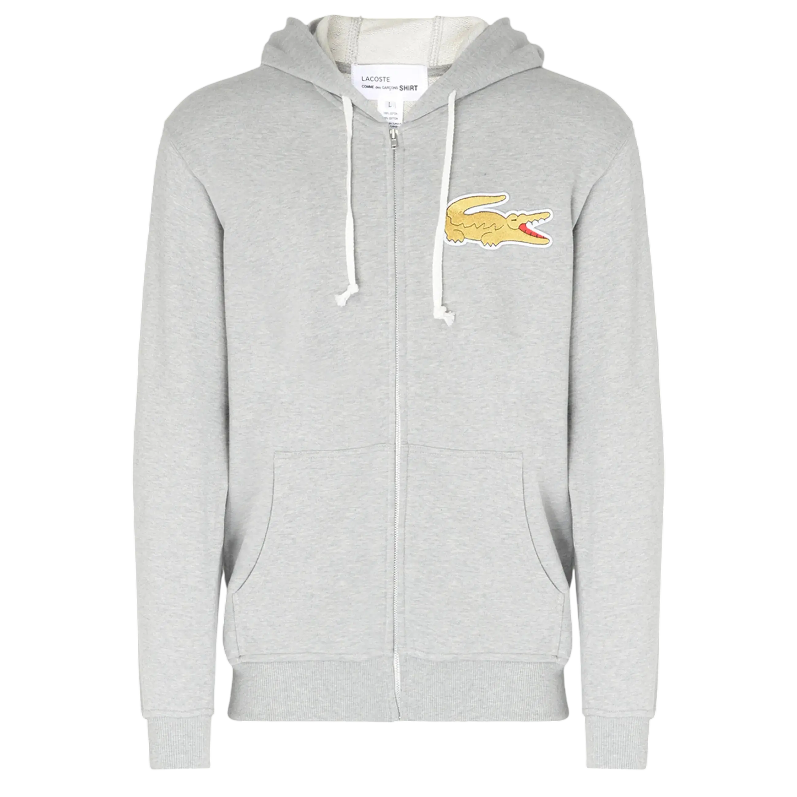 CDG Shirt x Lacoste Gray Zip Up Hoodie - L